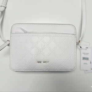 Nine West Embossed White Crossbody Bag